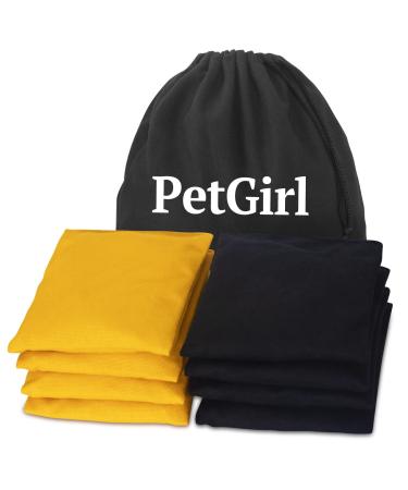 PetGirl Cornhole Bags Premium Weather Duckcloth Cornhole Bean Bags Cornholebags Set of 8 Regulation Yellow+black