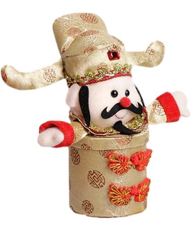 Laspi Chinese NewYear Candy Package Box God Of Wealth Figurine Candy Jar For Pastries Candy Spring Festival Candy Box Festive Decorations Yellow - Buy Online on GoSupps.com
