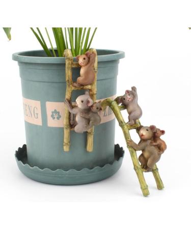 Beaupretty 2-Piece Mini Resin Pulling Pot Decoration - Cute Animal Statues for Cake & Outdoor Decor | Perfect Hanging Planters - Buy Online on GoSupps.com
