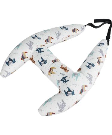 Qchomee Kids Car Travel Pillow | Seat Belt Cushion Head Neck Support for Car Safety - Adults & Children Headrest | White - Buy Online on GoSupps.com