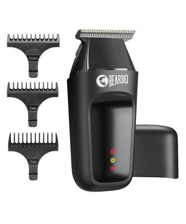 Bea.rdo Apex Go Trimmer for Men - 80-Min Run Time - Powerful 5500 RPM Motor - Compact Travel-Friendly Design - Self-Sharpening Blades 3 Comb Attachments Type-C Charging Digital Display