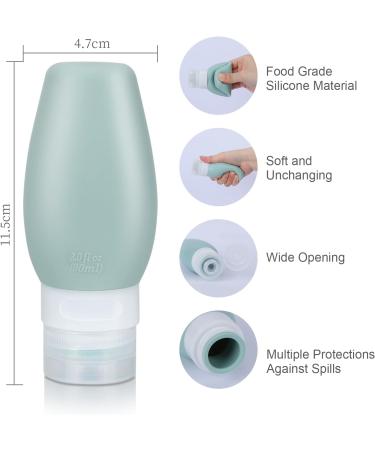 Uervoton 6 Pack Silicone Travel Bottle Leak Proof Refillable Squeezable Containers Set with Label and Transparent Carry Bag for Liquid Shampoos Soap and Toiletries - 90ml TB-6PACK - Buy Online on GoSupps.com