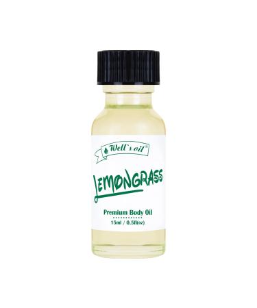 Well's Oil Perfume Oil - Lemongrass | Notes of Zesty & Citrus | Long-Lasting | Paraben-Free (0.5 Fl Oz / 15 ml)