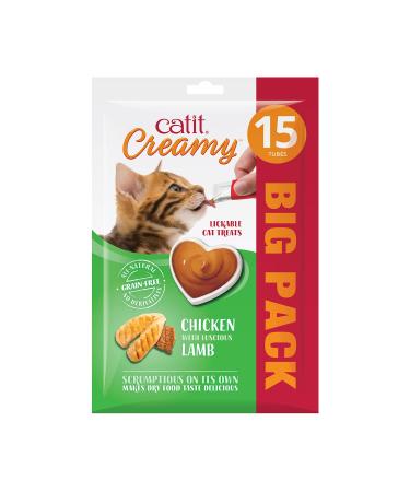 Catit Creamy liquid lick paste for cats with chicken and lamb 15 x 10g - Buy Online on GoSupps.com