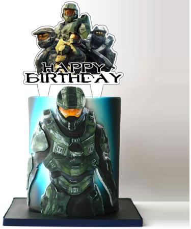 37pcs The Master Chief Cake Decorations with 1pcs The Master Chief Cake Topper 36pcs Cute Cupcake Toppers for Birthday Party Decorations - Buy Online on GoSupps.com