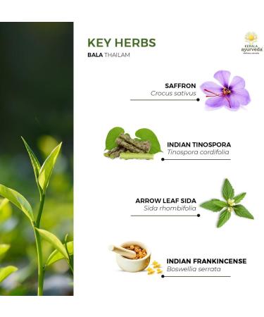 Buy Kerala Ayurveda Bala Thailam - Rejuvenative Massage Oil for Body | Strengthens Muscles & Balances Vata | 6.8 Fl Oz | International Shipping - Buy Online on GoSupps.com