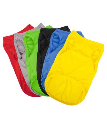 Hozz 6 Pieces Thin Dog Shirts Pullover Soft Puppy Small Dogs Durable Polyester Cute Sleeveless Clothes no Shrink M Medium 6 Pack
