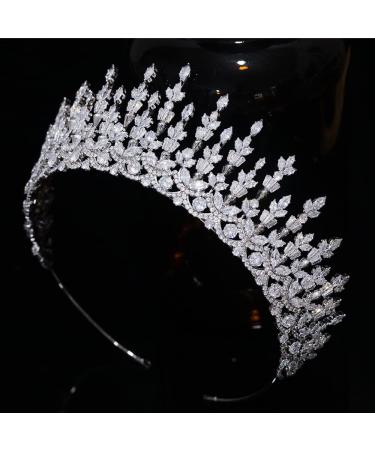 Jorsnovs Cubic Zirconia Bridal Crown - CZ Princess Tiara for Wedding, Prom & Birthday Parties - Buy Online on GoSupps.com