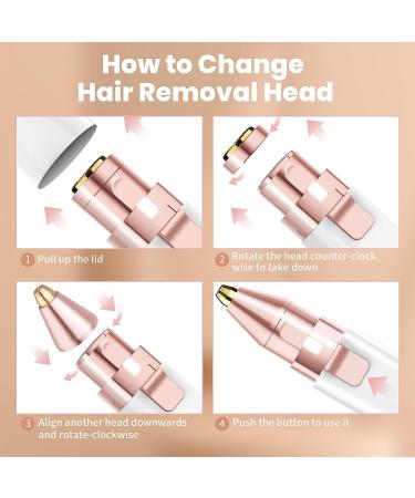 Vinmall 2-in-1 Facial Hair Remover for Women | Rechargeable Eyebrow Trimmer with LED Light | Electric Hair Trimmer for Face & Body - Buy Online on GoSupps.com