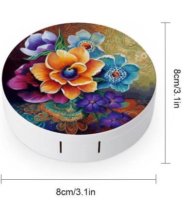 Contact Lens Case - Flower Diamond Painting Print | Travel & Care Box for Contacts - Buy Online on GoSupps.com