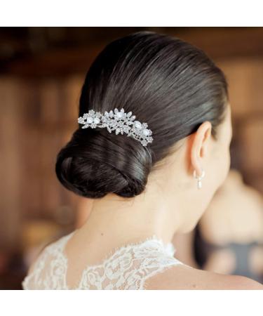 Wedding Hair Accessories Fanvoes Hair Pieces Comb for Brides Bridal-Silver Vintage Headpiece Clip Barrette Jewelry w/Handmade Flower Ivory Pearl Rhinestone Crystal for Women Girls Bridesmaid - Buy Online on GoSupps.com