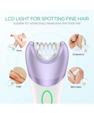 VOYOR Cordless Rechargeable Epilator with 30 Tweezers - 3 in 1 Hair Removal Device for Women - Electric Lady Shaver and Foot File Included - Purple BM300 - Buy Online on GoSupps.com