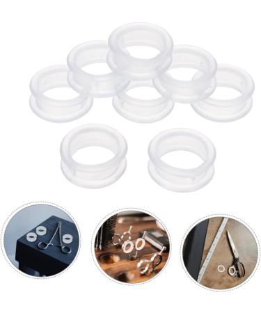 Minkissy Silicone Scissor Finger Protectors - 8 Pack | Comfortable Hairdressing Scissor Rings | Durable White Pebble Gel Design - Buy Online on GoSupps.com