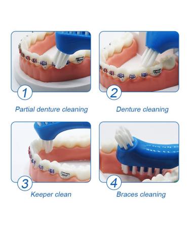 LyqniHob 2-Piece Prosthetic Toothbrush Set - Double Bristle Head for Dentures & Teeth Care | Ergonomic Design & Multi-Layer Bristles - Buy Online on GoSupps.com