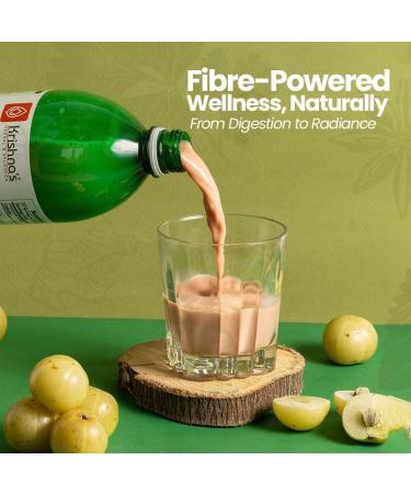 Krishna's Special Amla High Fiber Juice - 1000 ml | Fresh cold pressed Amla Juice | Helps Boosts Skin and Hair Health | Helps Detox | Rich in Vitamin C | Natural Immunity Booster - Buy Online on GoSupps.com