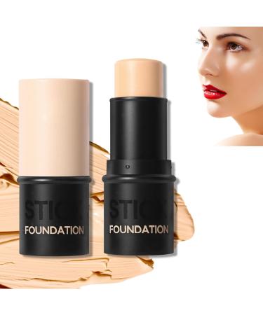 2in1 Concealer and Foundation Magic Stick Long Lasting Waterproof Concealer Waterproof Foundation Makeup Full Coverage (02#)