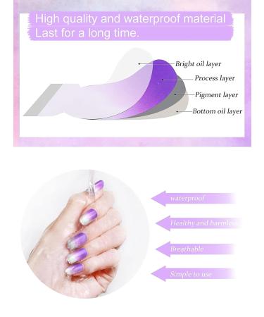 Kalolary Gradient Purple Gel Nail Polish Strips - 20 Semi Cured Full Wraps Stickers with File & Sticks - Waterproof Decals for Women & Girls (UV/LED Lamp Required) - Buy Online on GoSupps.com