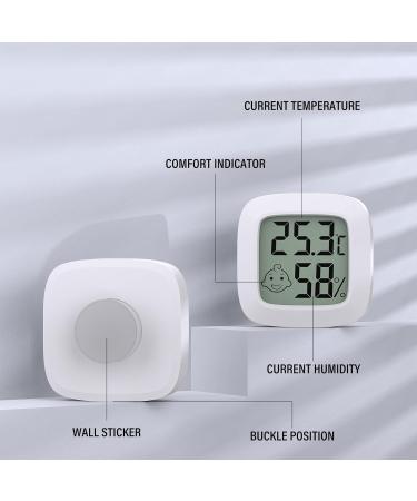 4-Piece Mini LCD Thermometer & Hygrometer Set - Yomisee Digital Thermometer for Baby Room Living Room & Office | Accurate Air Humidity & Temperature Monitoring - Buy Online on GoSupps.com