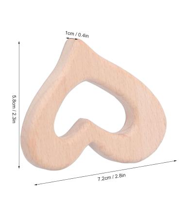 5Pcs DIY Heart Shaped Wooden Baby Teether Toys - Kids Toy Necklace Pendant Craft Accessory - Buy Online on GoSupps.com