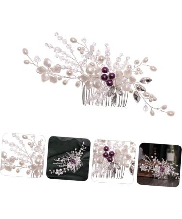 DOITOOL 1pc Braided Flower Comb Hair Accessory for Women Hair Jewels for Women Flower Hair Accessories Pearl Hair Barrettes To Weave Bride Wire White The Side Hair Comb - Buy Online on GoSupps.com