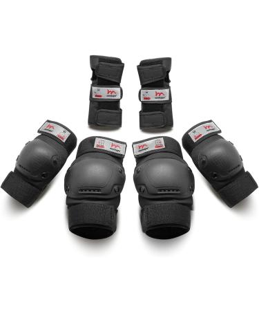 Merkapa Knee Pads Elbow Pads Wrist Guards 3 in 1 Protective Gear for Kids Black Medium - Buy Online on GoSupps.com