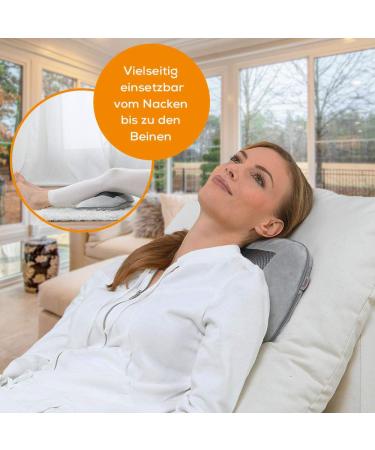 Beurer MG 145 Shiatsu Massage Cushion Back & Neck Massager with Heat Washable Cover & 4 Massage Heads Relaxing Gray Comfort | International Shipping - Buy Online on GoSupps.com