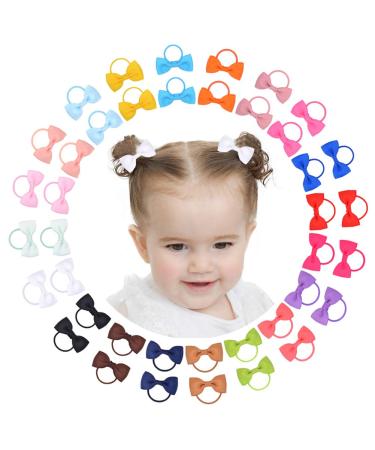 Jollybows 40 Pieces 2 Inch Hair Ties Girls Colorful Small Elastic Ponytail Holders Mini Hair Accessories for Baby Girls Children Toddler - Buy Online on GoSupps.com