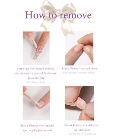 Blue Almond Press on Nails with Gold Line Designs - 24 Pcs Full Cover False Nails for Women - Glossy Finish with Nail Glue - Artificial Acrylic Nails - Medium Length - Buy Online on GoSupps.com