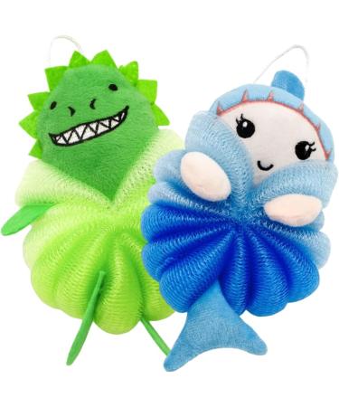 NOLITOY 6 Pcs Kids Bath Balls - Exfoliating Mesh Brush & Sponge Set | Cute Bath Scrubber for Children - Ideal for Newborns & Toddlers - Buy Online on GoSupps.com