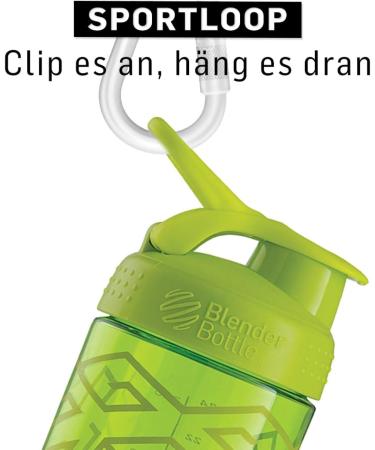 BlenderBottle Signature Sleek Tritan 820ml - BPA Free Protein Shaker & Water Bottle - Green Zen Gala - Perfect for Fitness Shakes - Buy Online on GoSupps.com