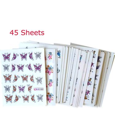 Butterfly Nail Art Stickers Colorful Butterflies Nail Art Stickers Decals Butterfly Design for Nails Art Design Water Transfer Decals Butterfly Nail Art Foil Sticker Set Manicure Tips Butterfly Nail - Buy Online on GoSupps.com
