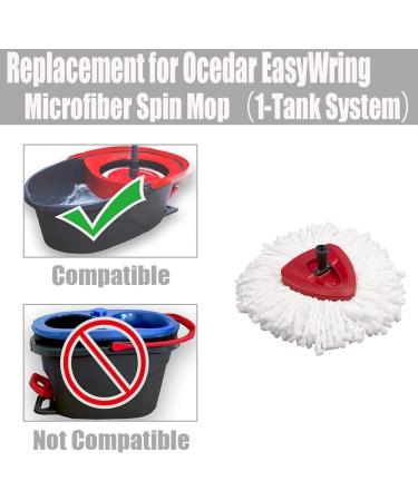 ANREKEYH Spin Mop Replacement Head and Handle Set - Compatible with O Cedar EasyWring Microfiber Spin Mop - Includes 4 Refill Heads and 30-58in Adjustable Handle - White (1-Tank System) - Buy Online on GoSupps.com