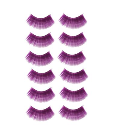 minkissy 6 Pairs Performance Eyelashes Fake Eyelashes Colored False Lashes Long Cross False Eyelashes Party Eyelashes Faux- Costume Eye Lashes Makeup Black Outfit 3d Face Purple Accessories