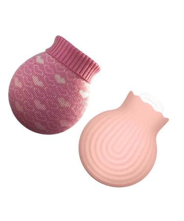 Heat bottles with removable soft knitting cover baby -safe silicone for trips body warmer for children/girls/women birthday warm and cold therapies pain relief