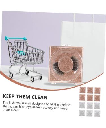 Veemoon 12pi ces Bo te de Rangement Plastique pour Faux Cils tui Cils Carr avec Couvercle Transparent Support - Buy Online on GoSupps.com