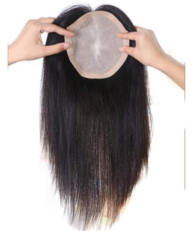 Susanki Women's 6.3" x 7" Thin Crown Silk Clip in Hairpiece 15" Black 15" Color: Black