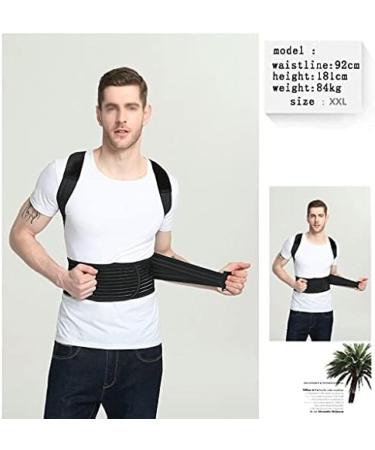 Back Correction Belt Women Men Shoulder Spine Posture Orthotic Back Support Belt Protective Adjustable Pain Relief Elastic Lumbar Support Trainer Black XX Black XX - Buy Online on GoSupps.com