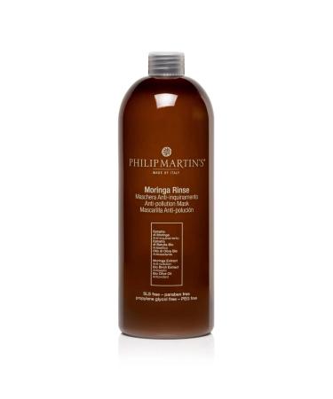 Philip Martin's Masque hydratant Moringa Rinse 1000 ml qui prot ge les cheveux de la pollution gr ce sa forte concentration en extrait de Moringa sans sulfates ni parabens.