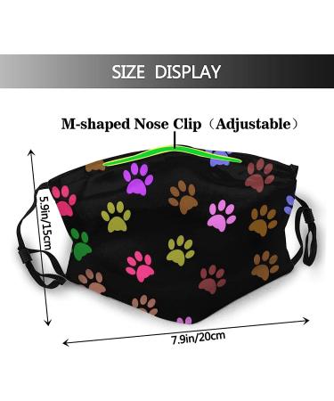 Roupaze Paw Print Washable Cloth Face Mask with Nose Wire & Filter Pocket - Reusable & Breathable with 10 PCS Filters | Doggy Paw Design - Buy Online on GoSupps.com