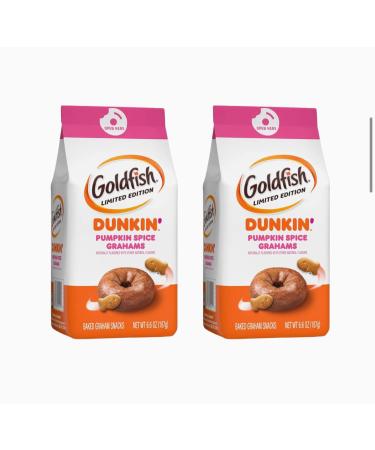 Goldfish Crackers Dunkin Donuts Limited Edition Pumpkin Spice- 2 Dunkin Donuts Pumpkin Spice ( 2 - 6.6 oz. bags)