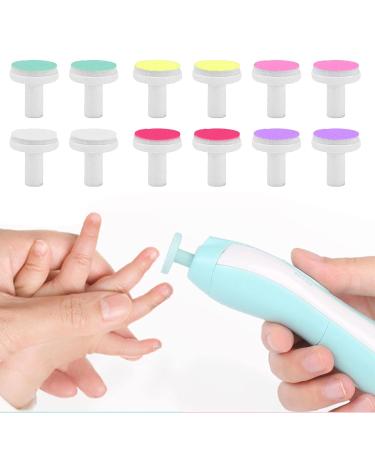 12 Pack Baby Nail File Grinding Heads - Replacement Pads for Electric Nail Trimmer & Clipper - Safe Nail Care for Infants & Toddlers - Buy Online on GoSupps.com