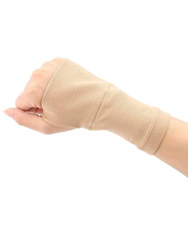 Brrnoo Wrist Support Thumb Brace Compression Fingerless Gloves for Tendonitis Arthritis Carpal Tunnel Splint for Relieve Hand Wrist Thumb Joint Pain(M-skin)