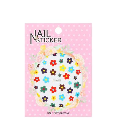 Waterproof Art Sticker Hyuna Style Fashion Small Fresh Flowers Floret Poached Nail Stickers 3D Nail Decals(C)