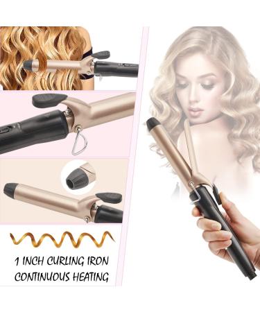 1 Inch Ceramic Coating Hair Curling Iron - Professional Hair Curler with Fast Heat Up - Rose Gold - Buy Online on GoSupps.com