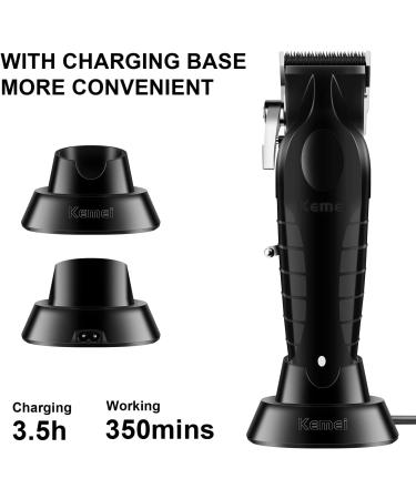 KEMEI Black Hair Clippers for Men Adjustable Blade Cordless Clipper Professional Barber Clippers USB Rechargeable Wireless Haircut Clippers km-2296 - Buy Online on GoSupps.com
