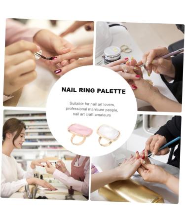  Anneome Anneome 2 Piece Marble Nail Art Ring Palettes Unique Shell Color Palettes Portable Ring Mixing Palettes for Party Use - Buy Online on GoSupps.com