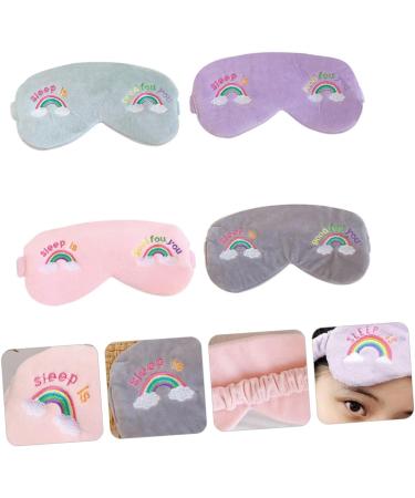 Rainbow Eye Mask Scrunchies Set - 4pcs Hair Ties with Bows and Teeth, Wired Head Wraps for Girls - Buy Online on GoSupps.com