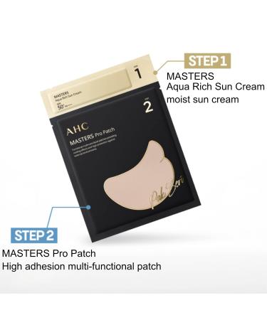 AHC MASTERS Pro Patch 2 STEP Aqua Rich Sun Cream SPF50+ PA+++ with Patch - Buy Online on GoSupps.com