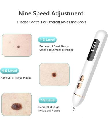 Skin Tag Removal Pen | Portable Mole & Wart Remover Tool with 9 Strength Levels | LED Display & Light | Home Use Spot & Freckle Removal - Buy Online on GoSupps.com