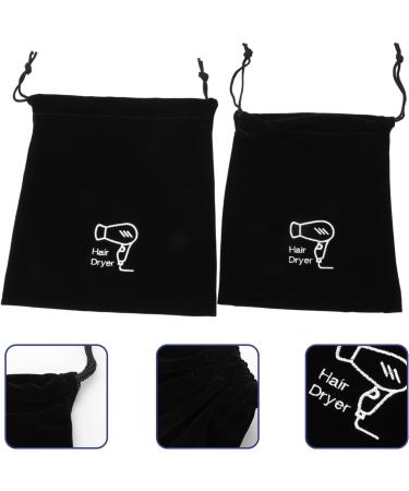 Baluue 2pcs Storage Bag Travel Hairdryer Organizer Hair Dryer Storage Pouch Gym Bag Black Flocking Cloth 1 - Buy Online on GoSupps.com